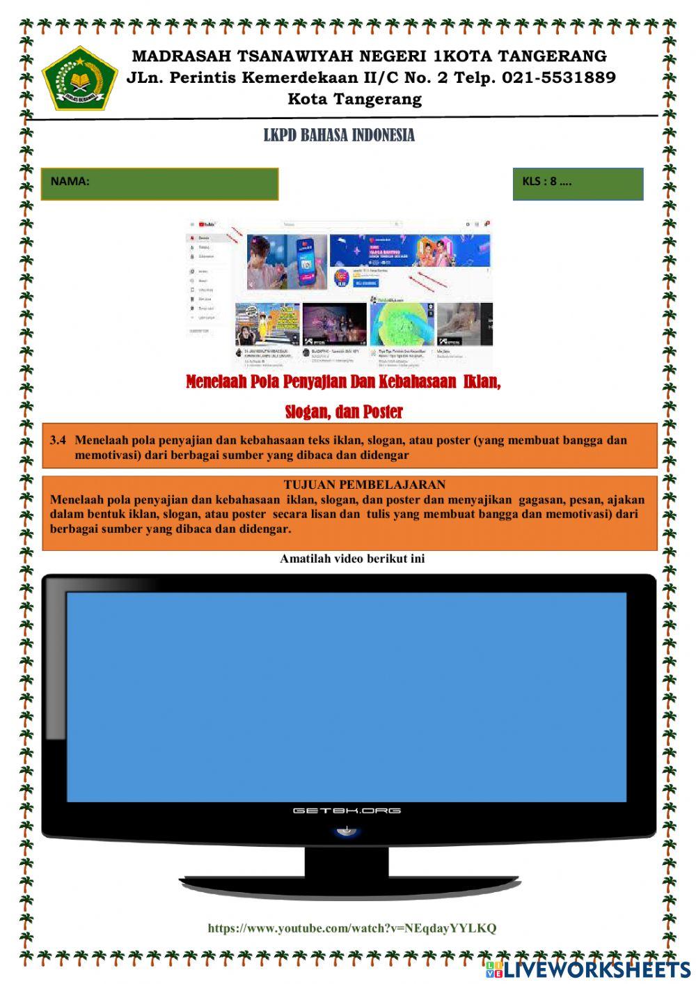 Teks Iklan, Slogan dan Poster