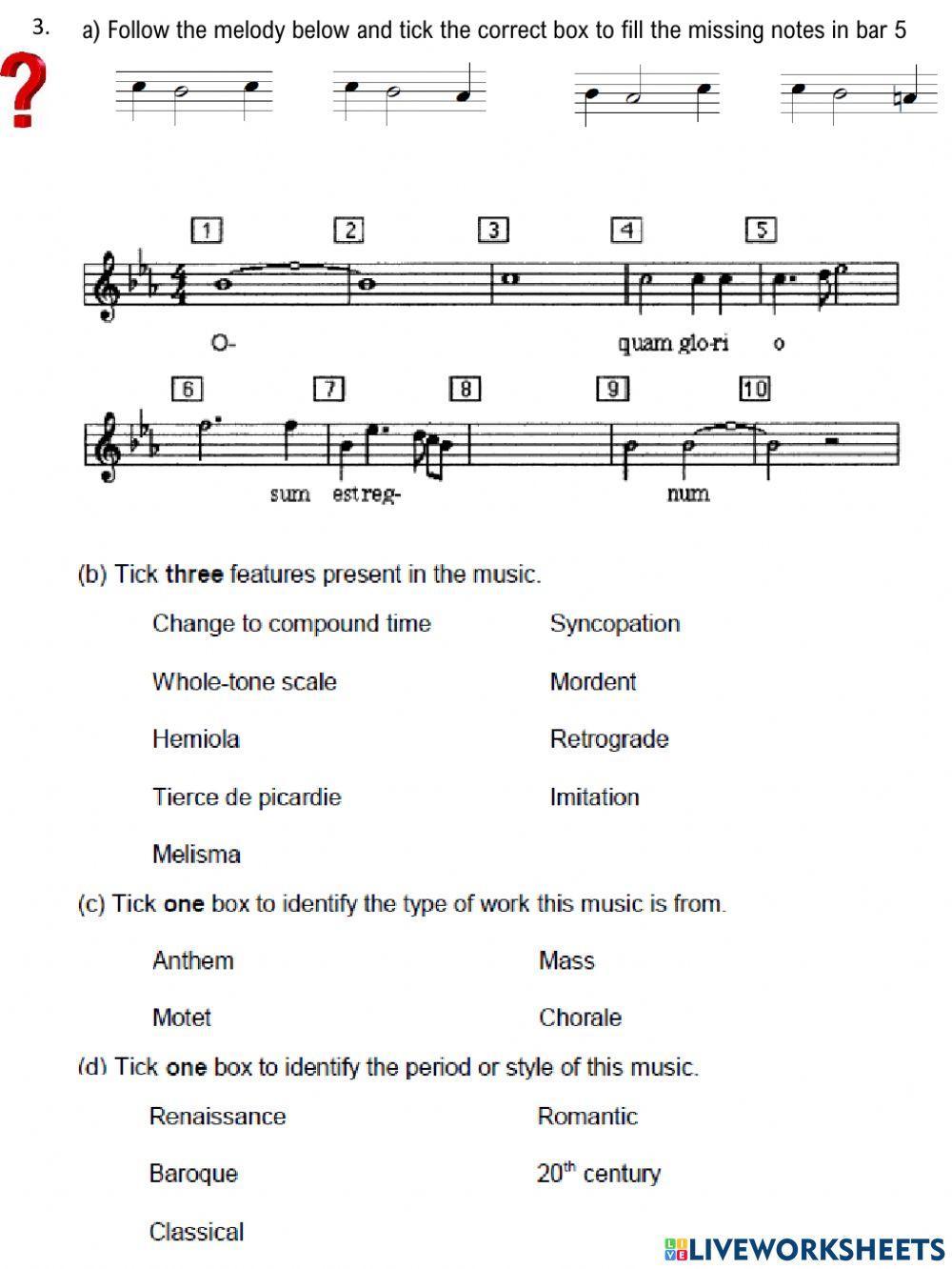 Adv Higher Renaissance Music 1