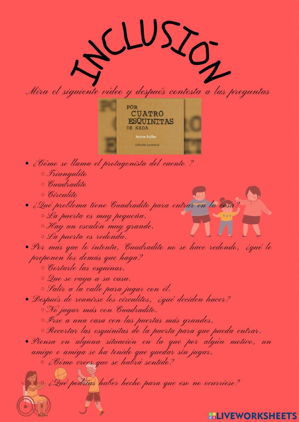 UD 10 Inclusión. Por cuatro esquinitas de nada