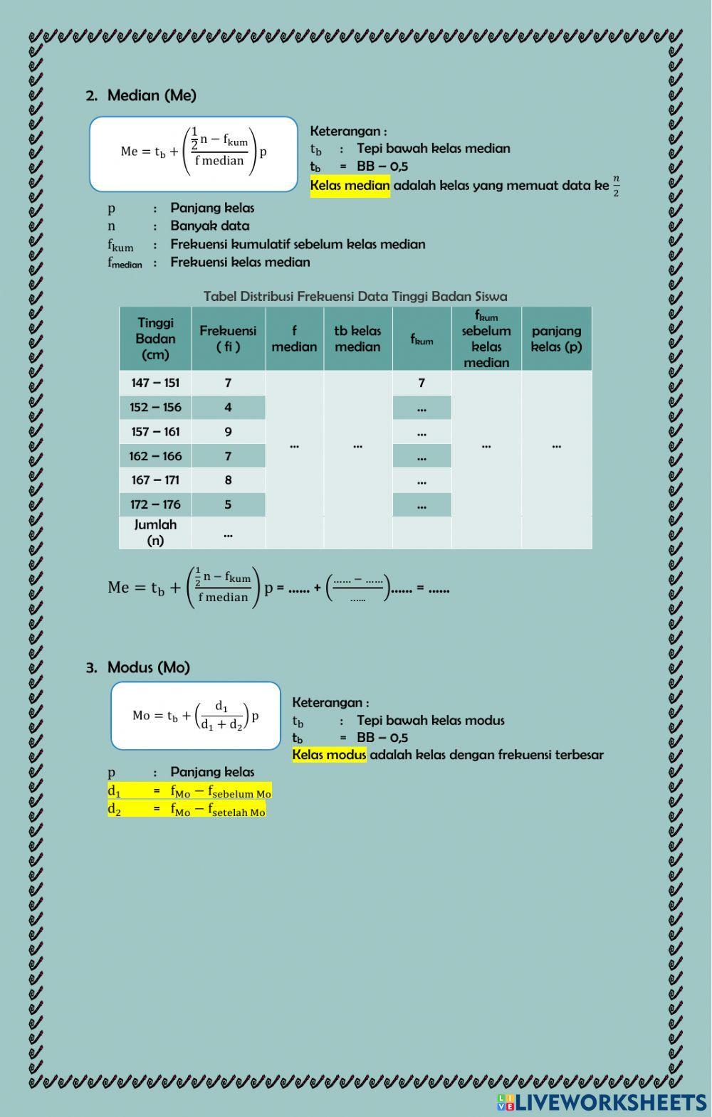 LKPD Mean Median Modus Data Kelompok