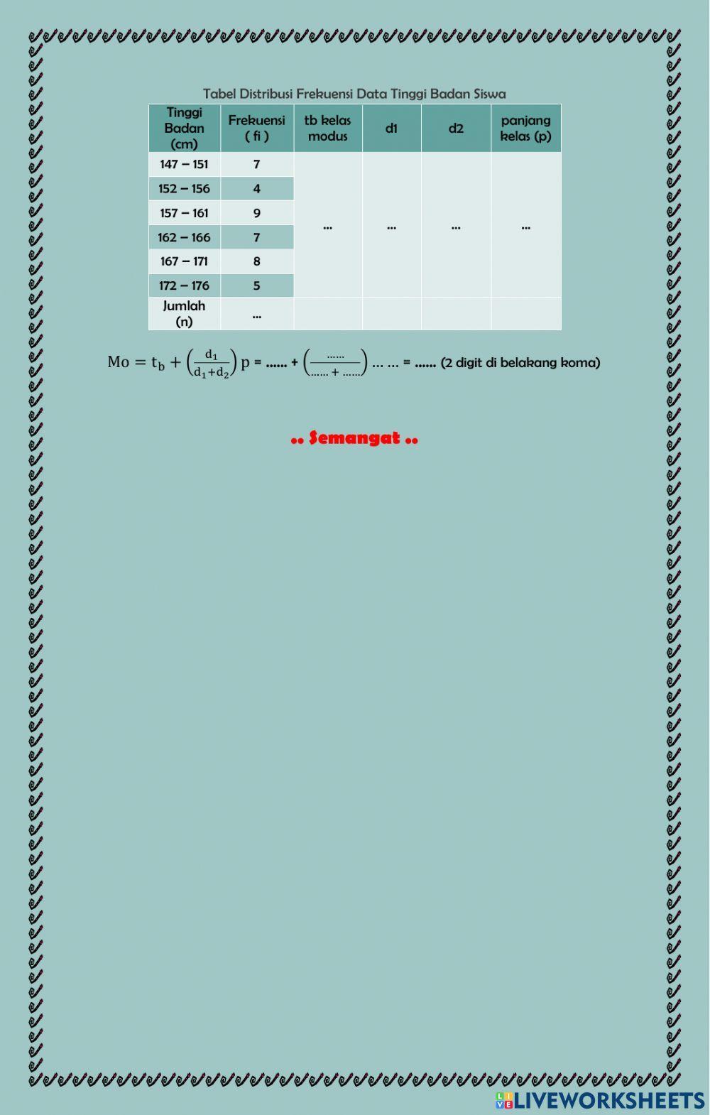 LKPD Mean Median Modus Data Kelompok