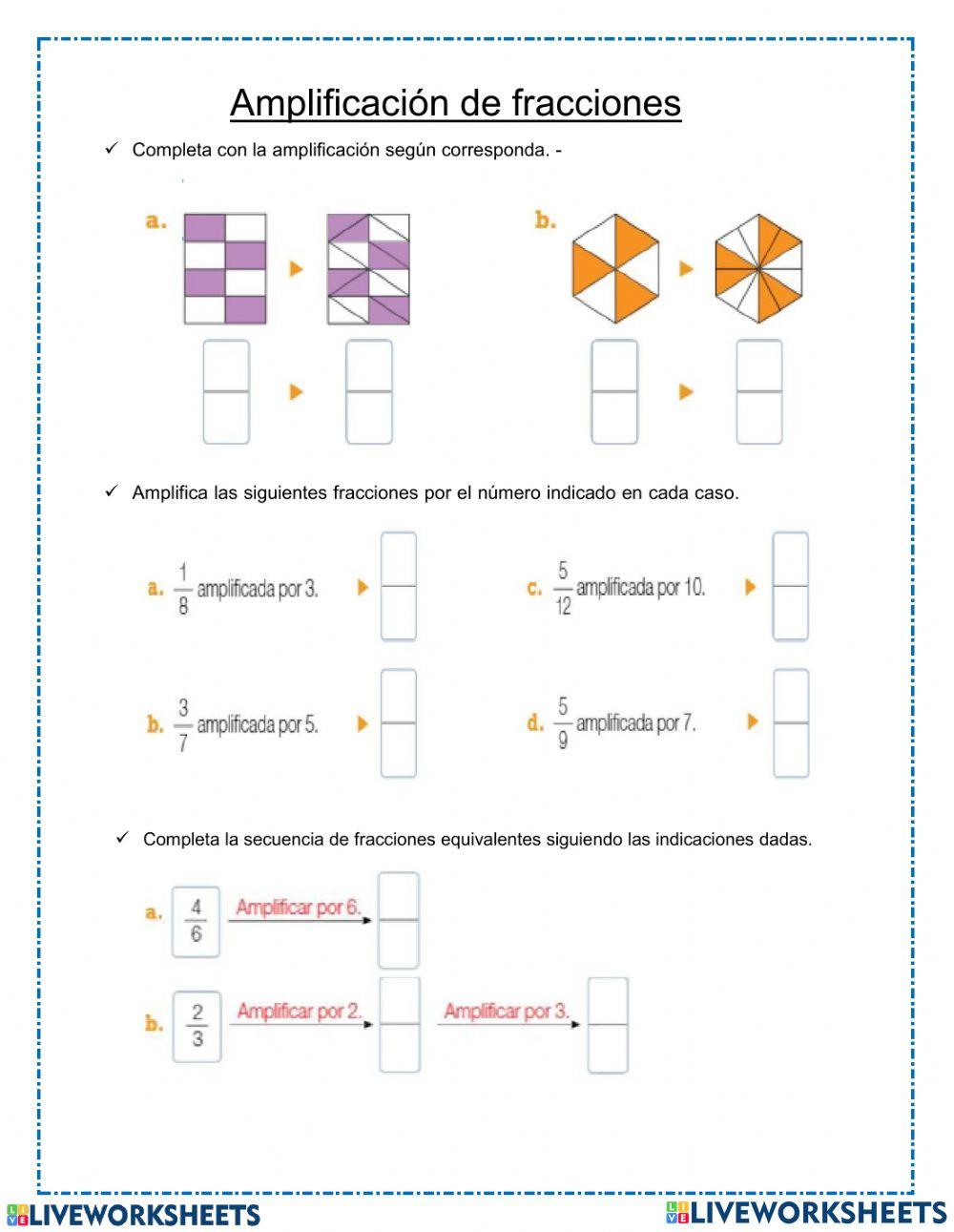 Amplificación de fracciones