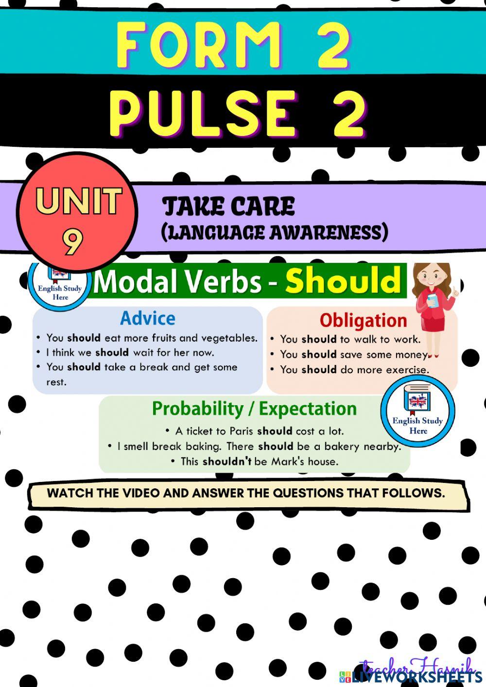 Pulse 2: Unit 9 Take Care (Grammar)