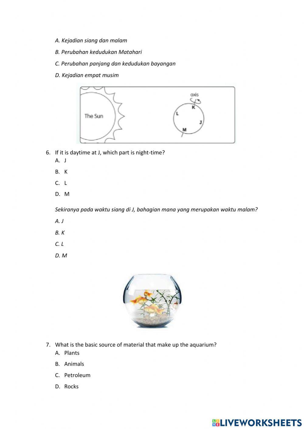 Science year 4 (Earth and Material)