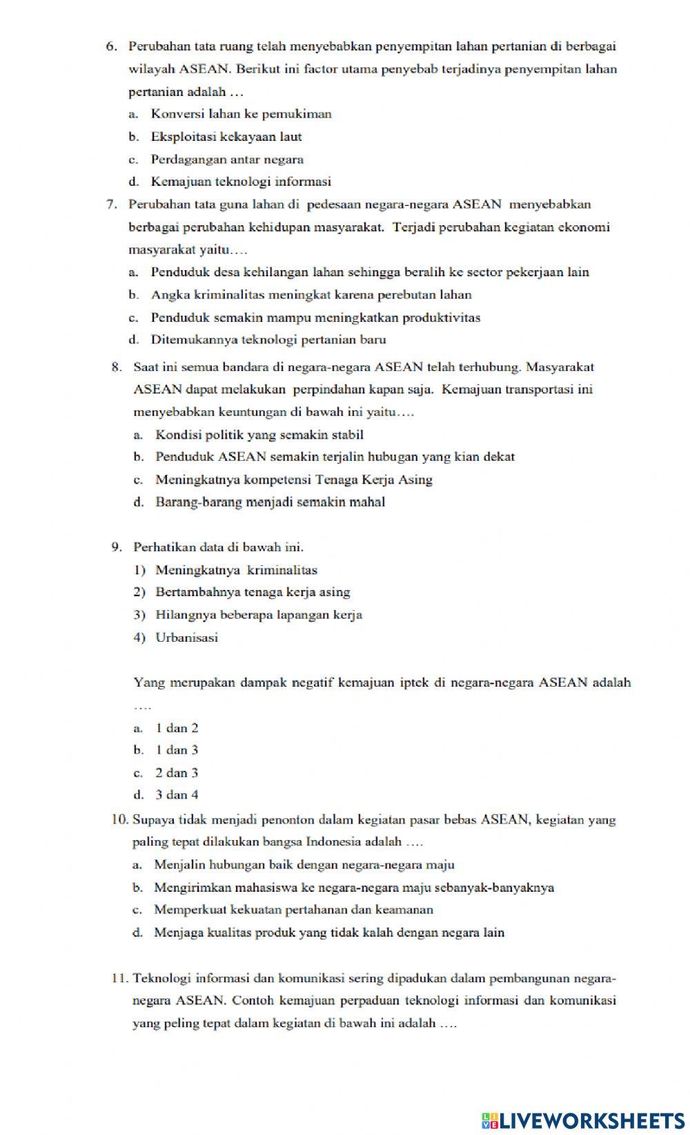 Pengaruh Perubahan Ruang dan Interaksi antar negara-negara ASEAN