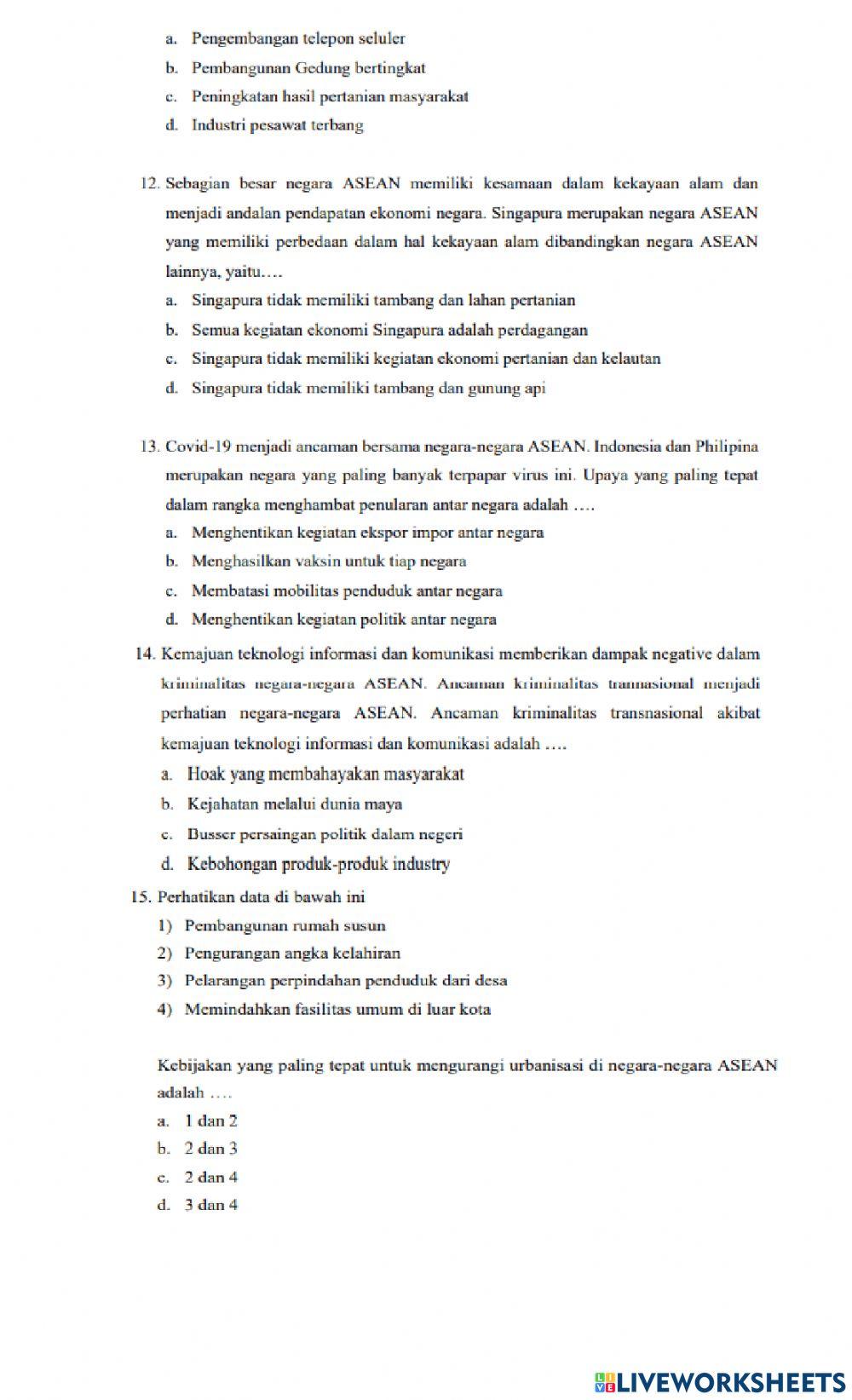 Pengaruh Perubahan Ruang dan Interaksi antar negara-negara ASEAN