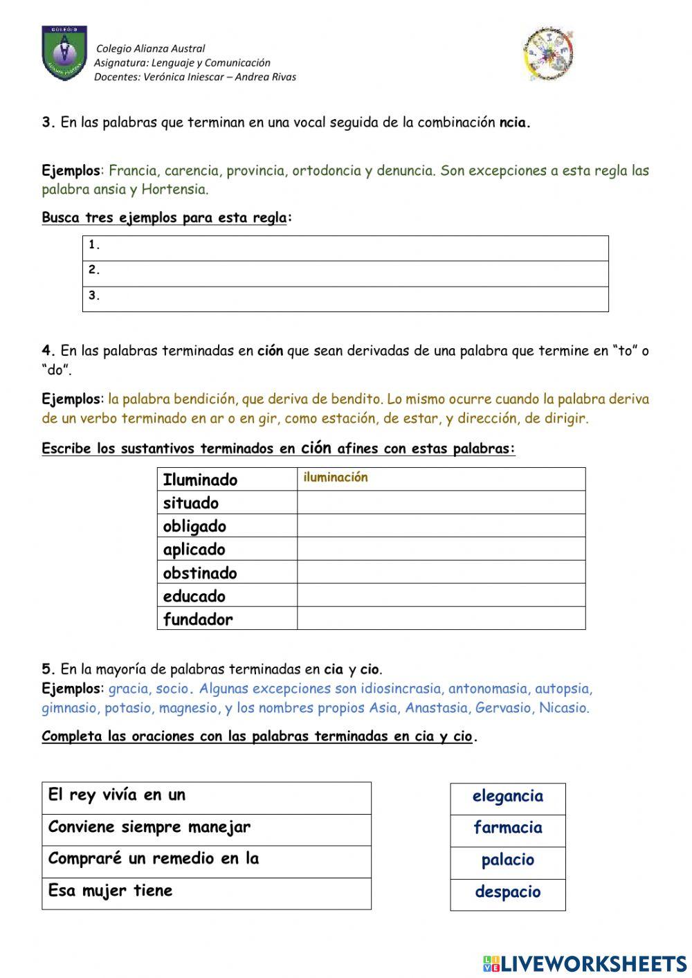 Ortografía, uso de C