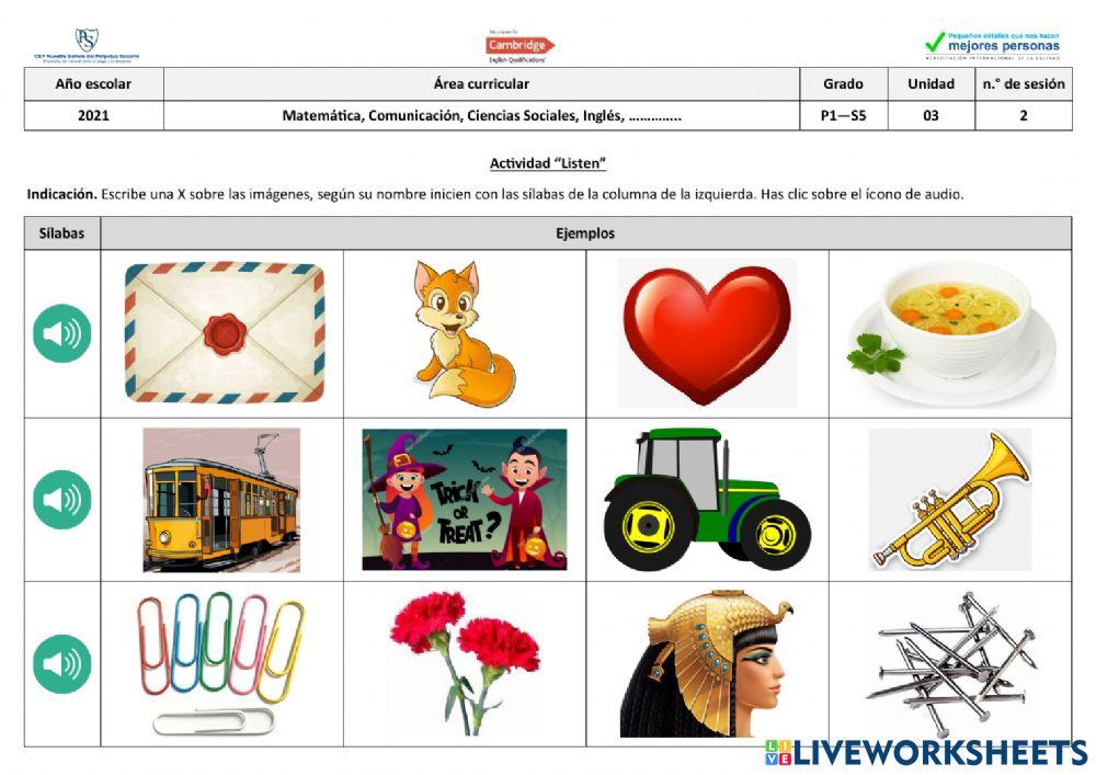 Practica live work sheets