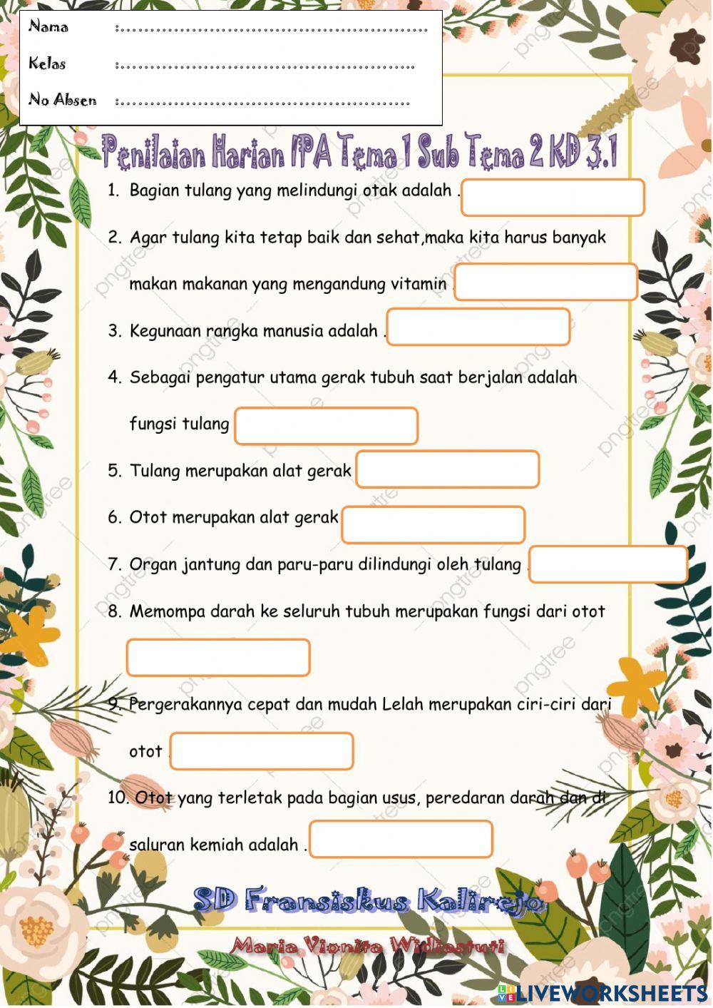 Penilaian Harian Tema 1