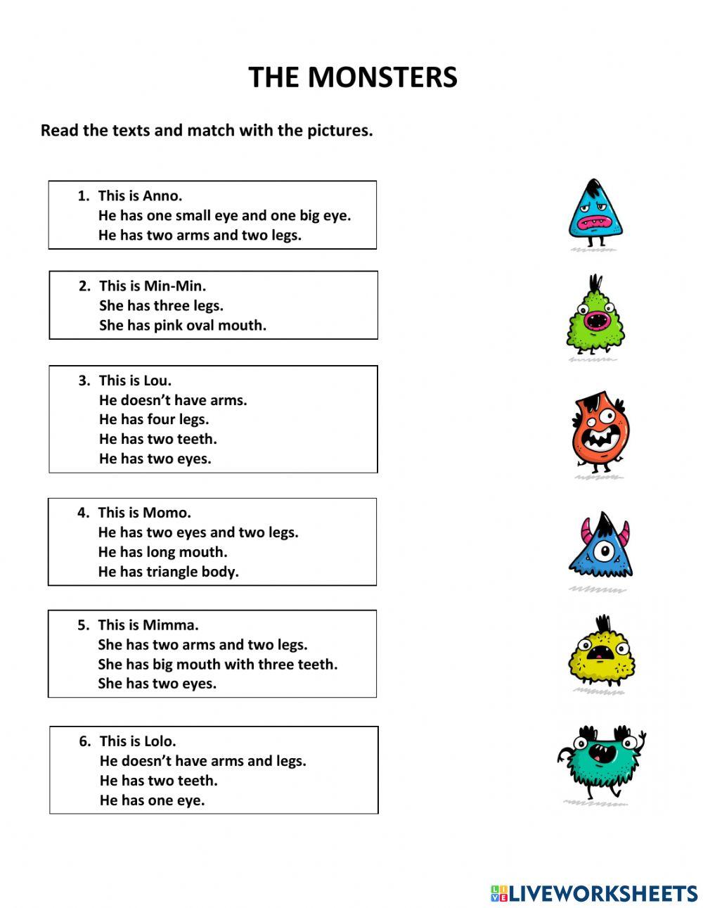 Body parts of monsters