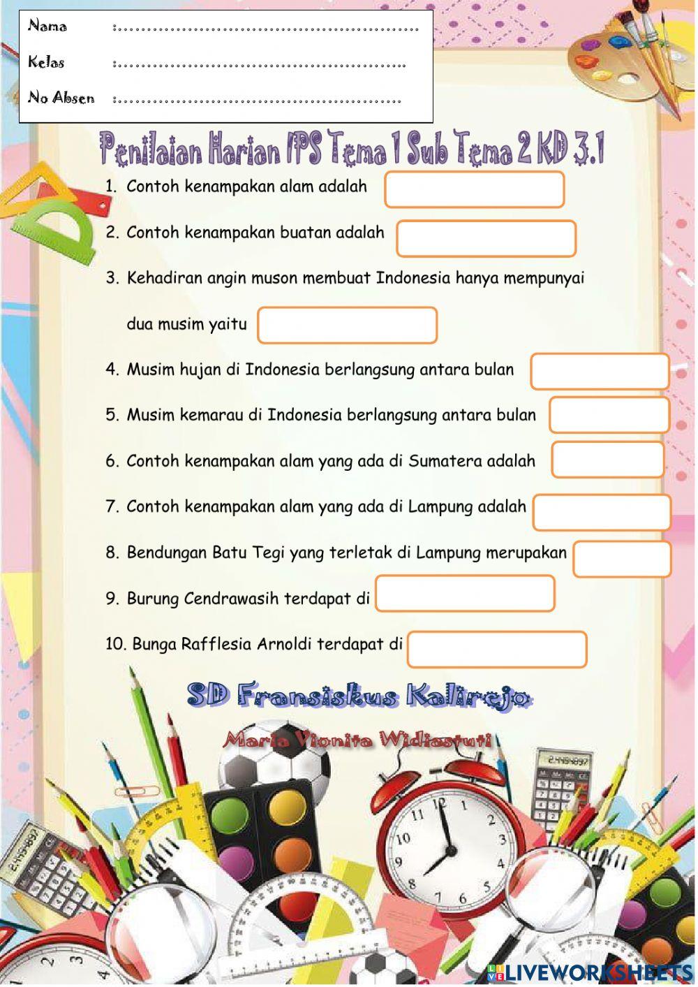 Penilaian Harian Tema 1