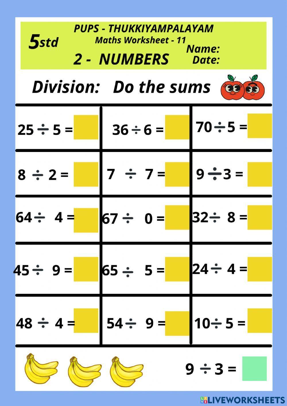 Maths numbers division