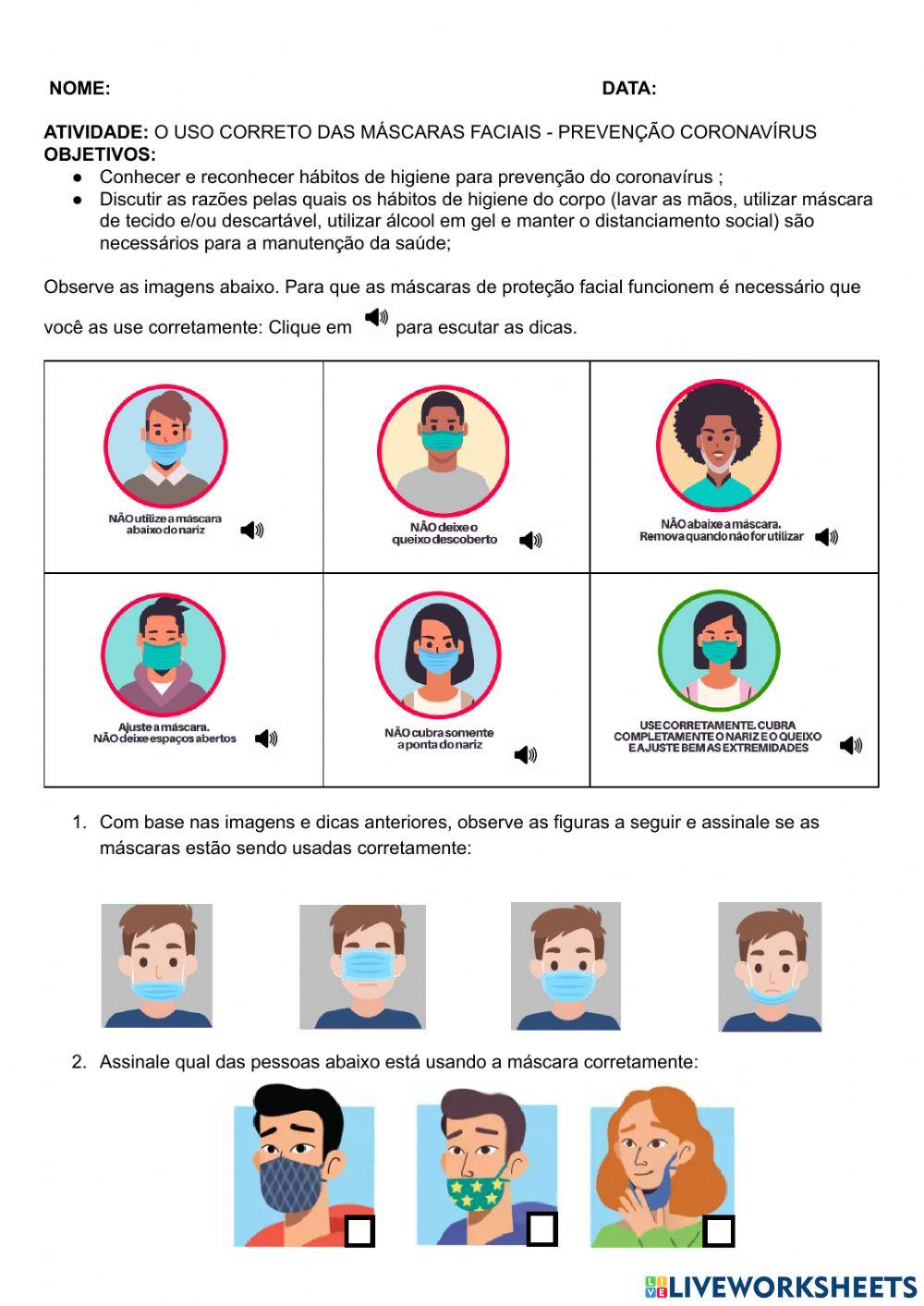 O uso correto da máscara