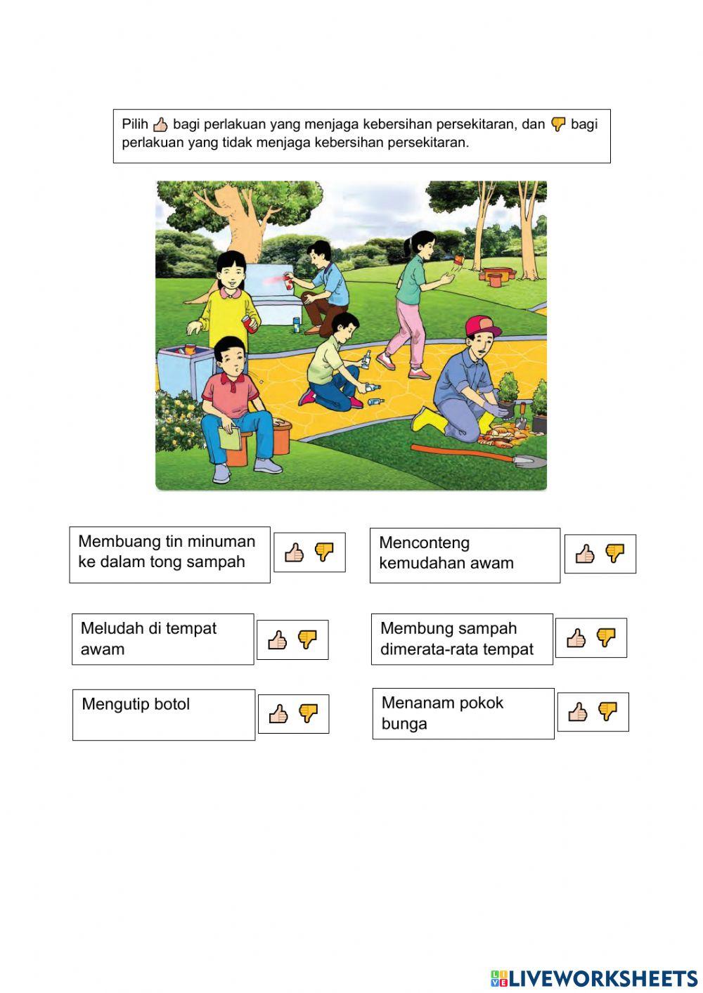 Menjaga kebersihan persekitaran