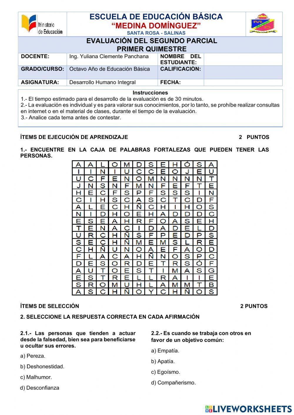 Evaluación Segundo Parcial DHI8