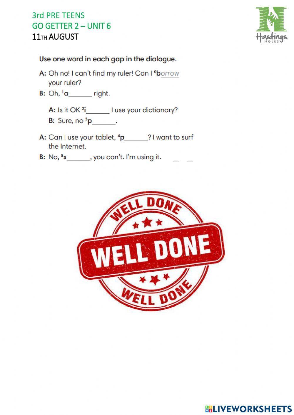 GO gETTER 2 - eXAM UNIT 6