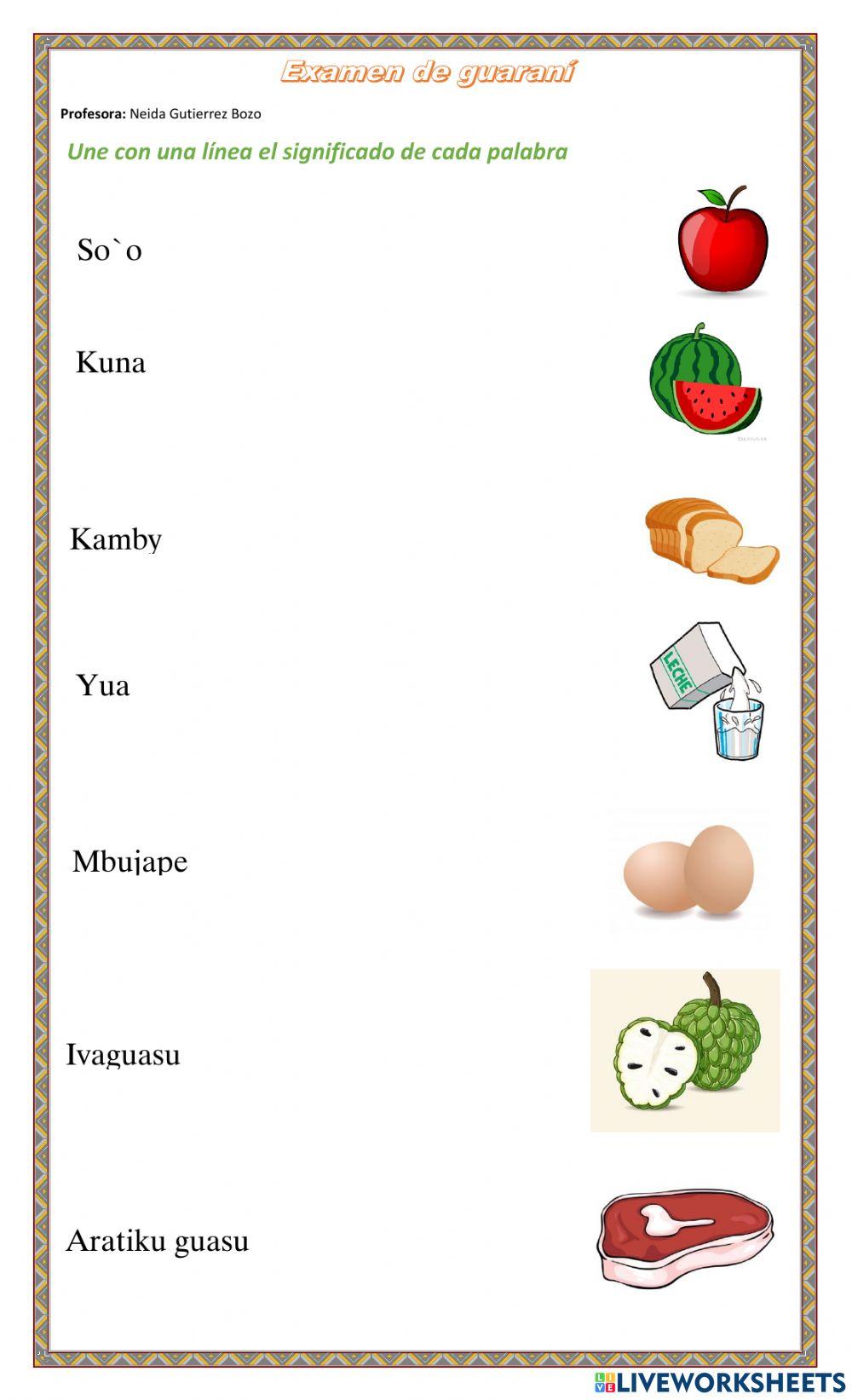 Examen de Guaraní- 5to primaria C