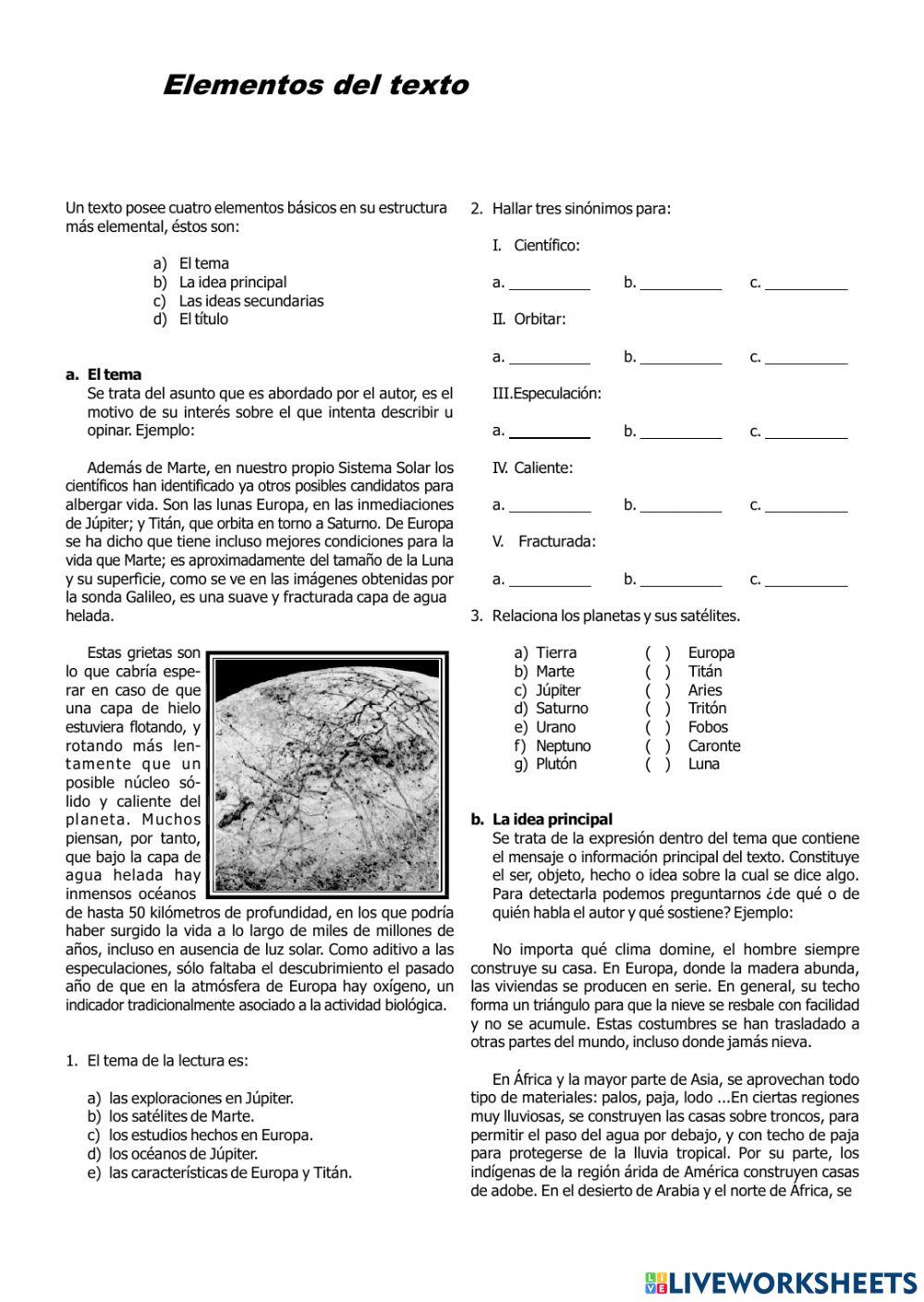 Tema e idea principal