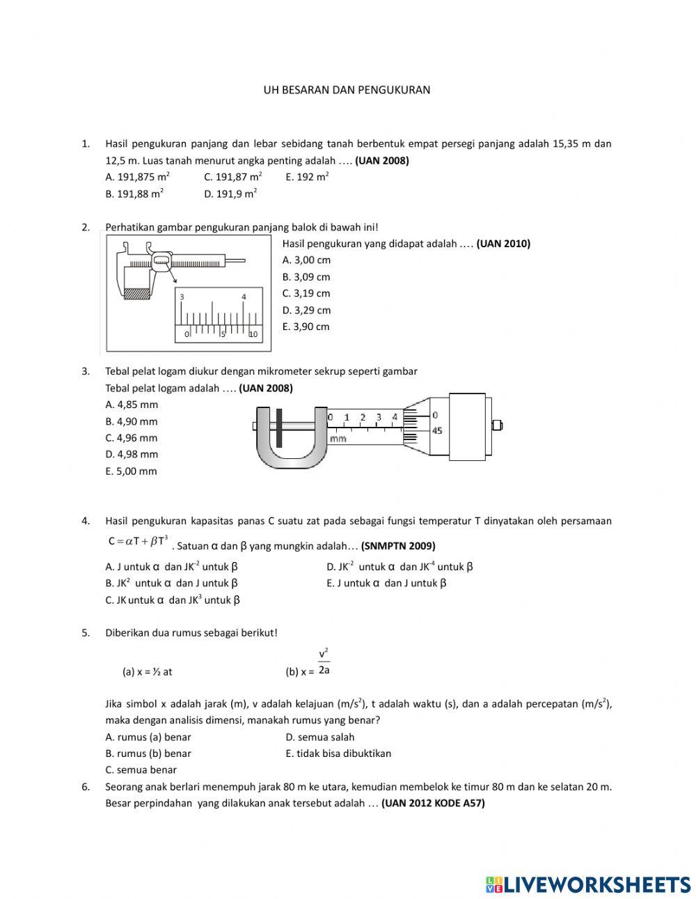 Uh besaran dan pengukuran