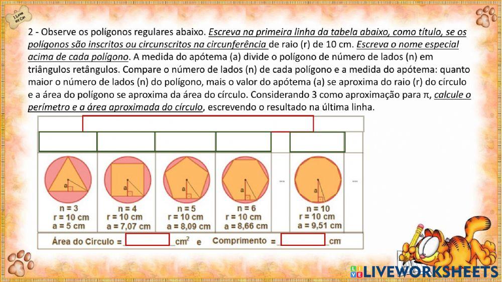 Círculo e polígono regular
