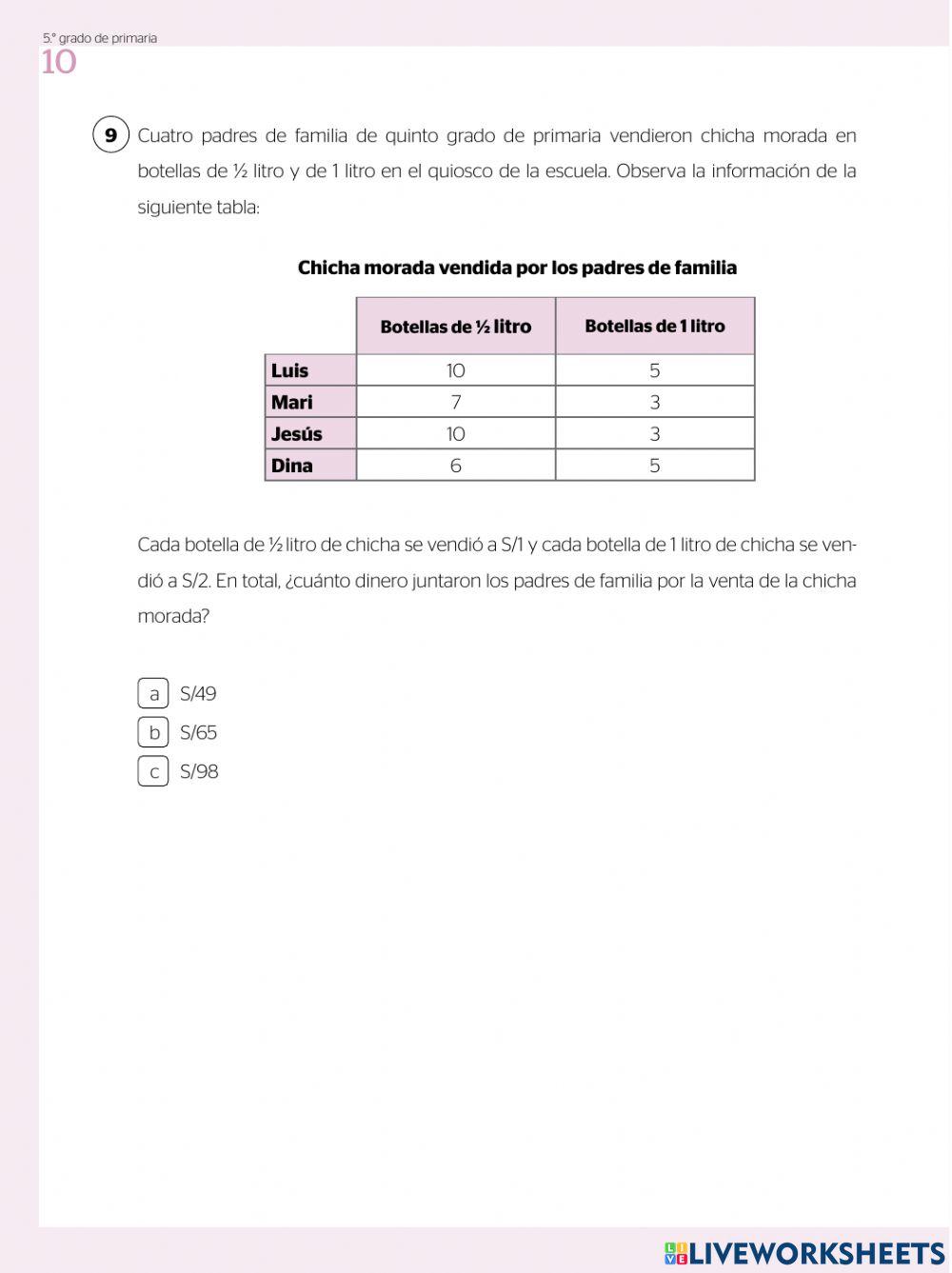 Evaluación Diagnostica de Matemática