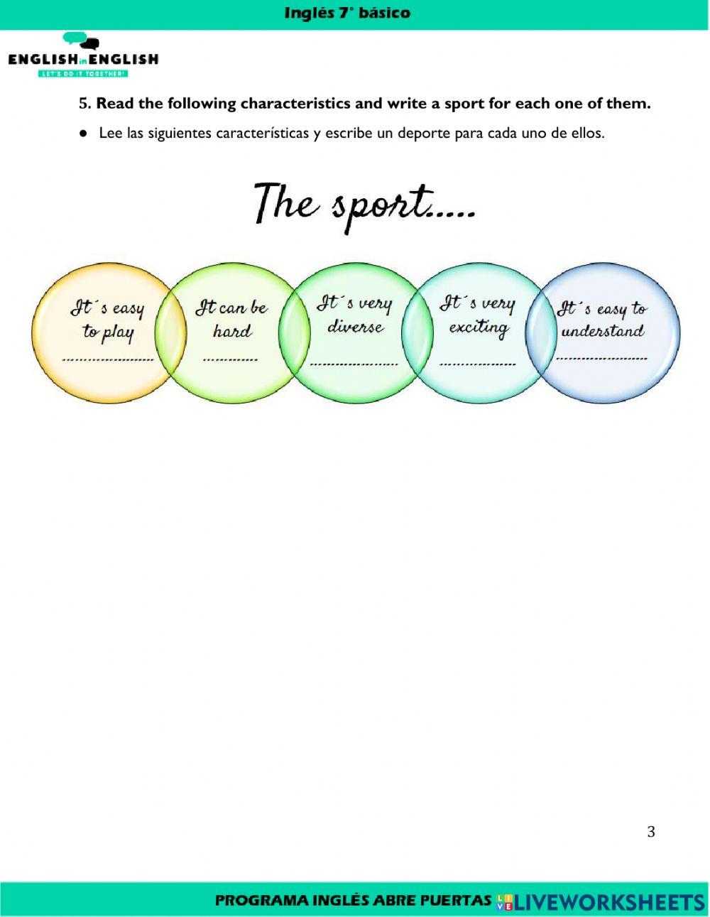 reading comprehension about sports