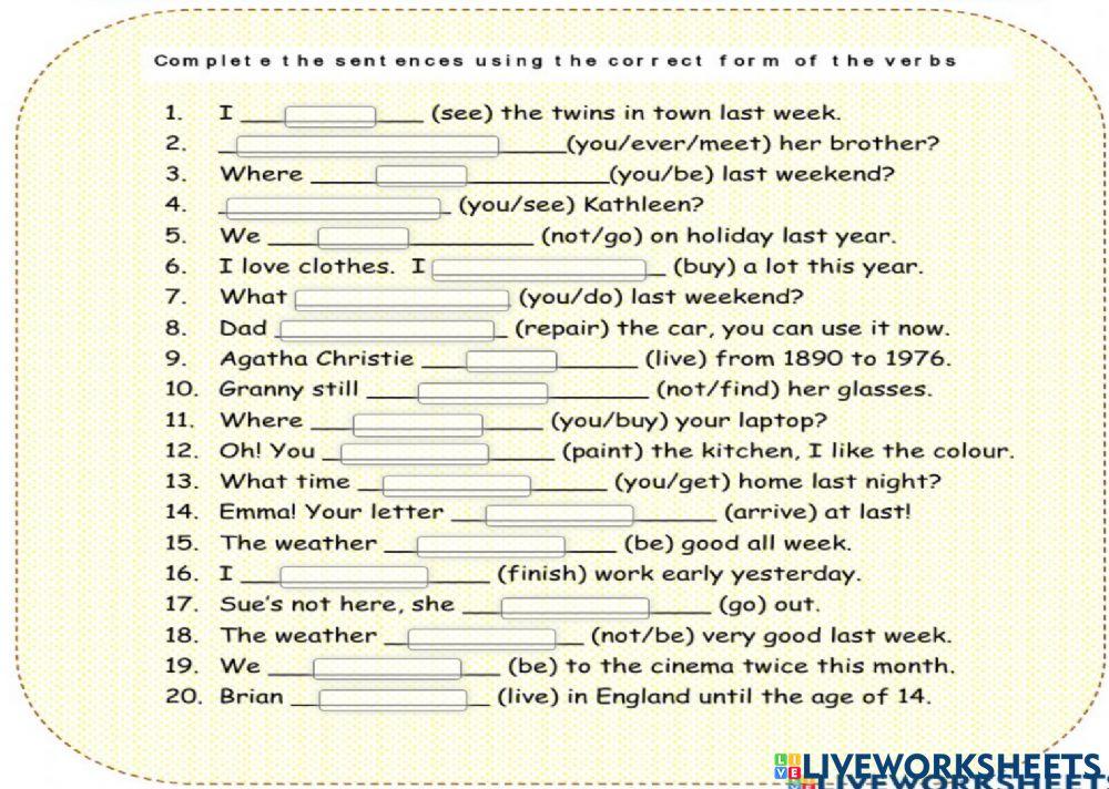 Past simple - present perfect tense