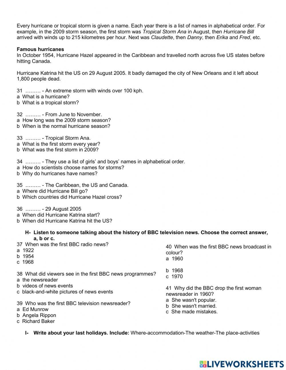 Global Elementary Unit 7