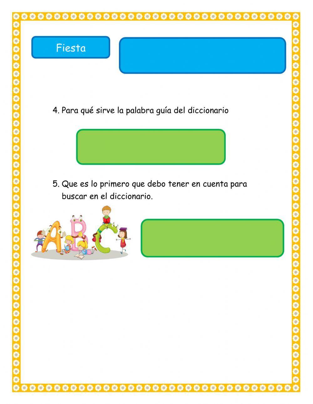 evaluación diccionario 