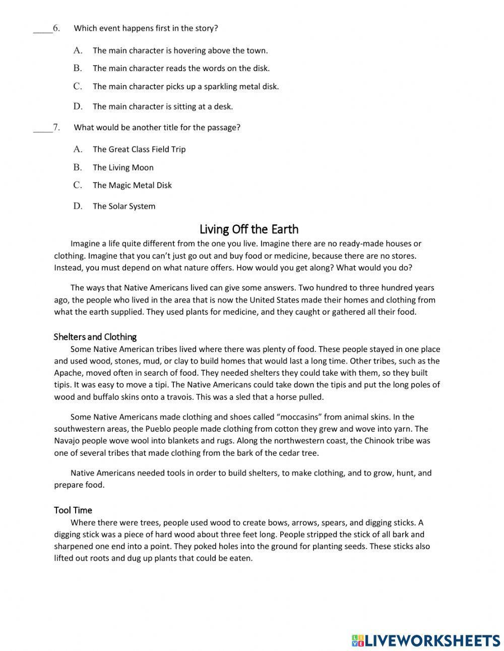 6 reading diagnostic test