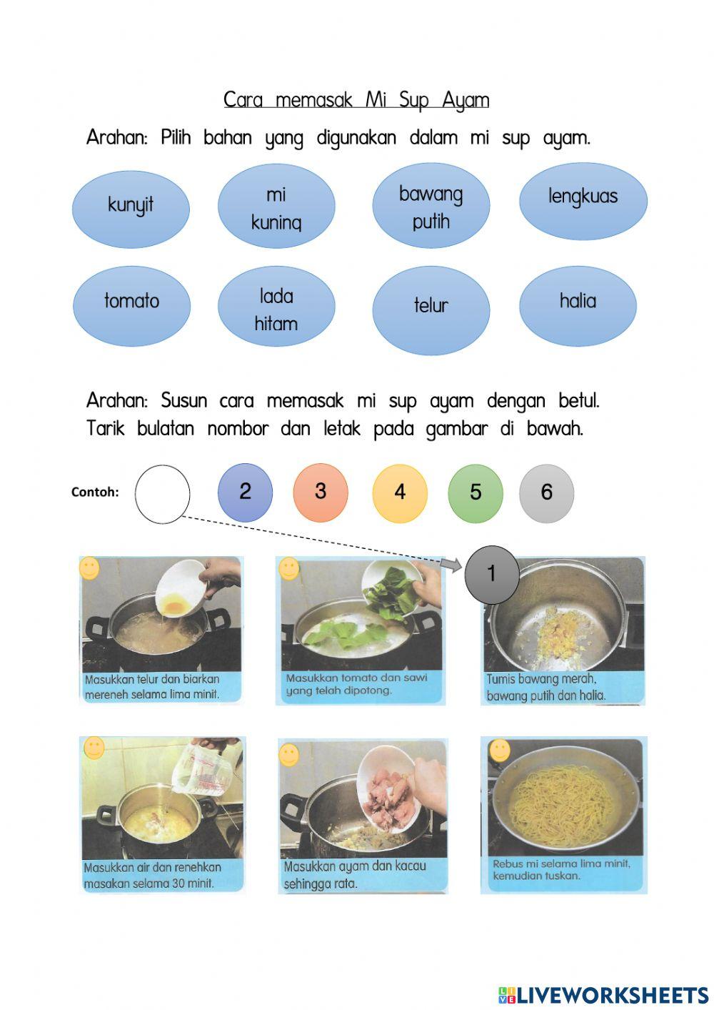 Cara memasak Mi Sup Ayam