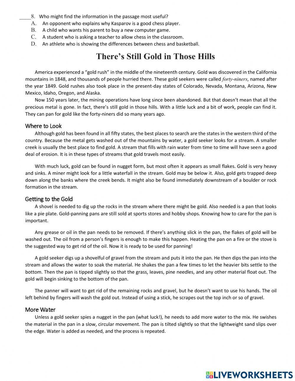 8 Literature diagnostic test