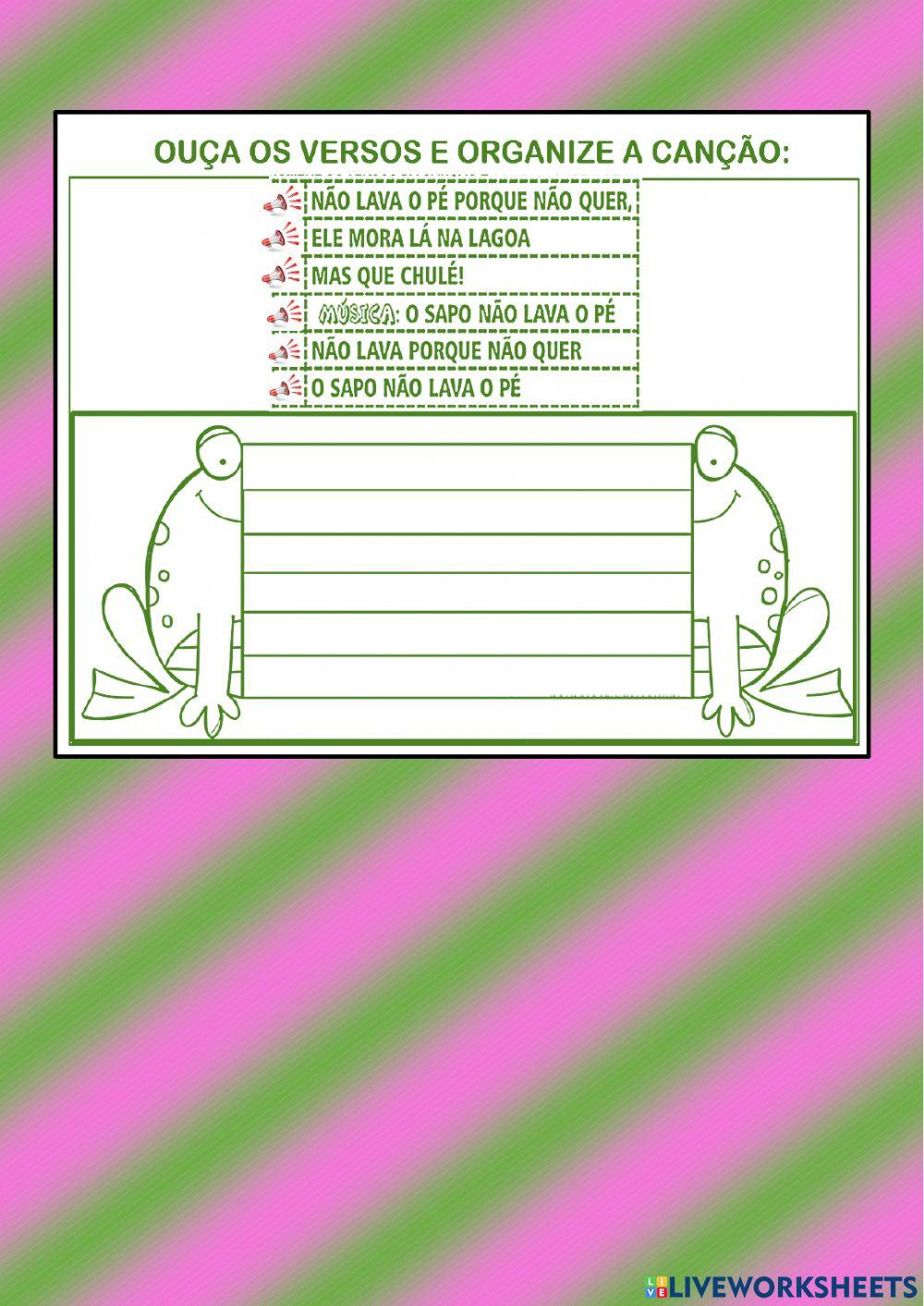 Atividades canção do sapo
