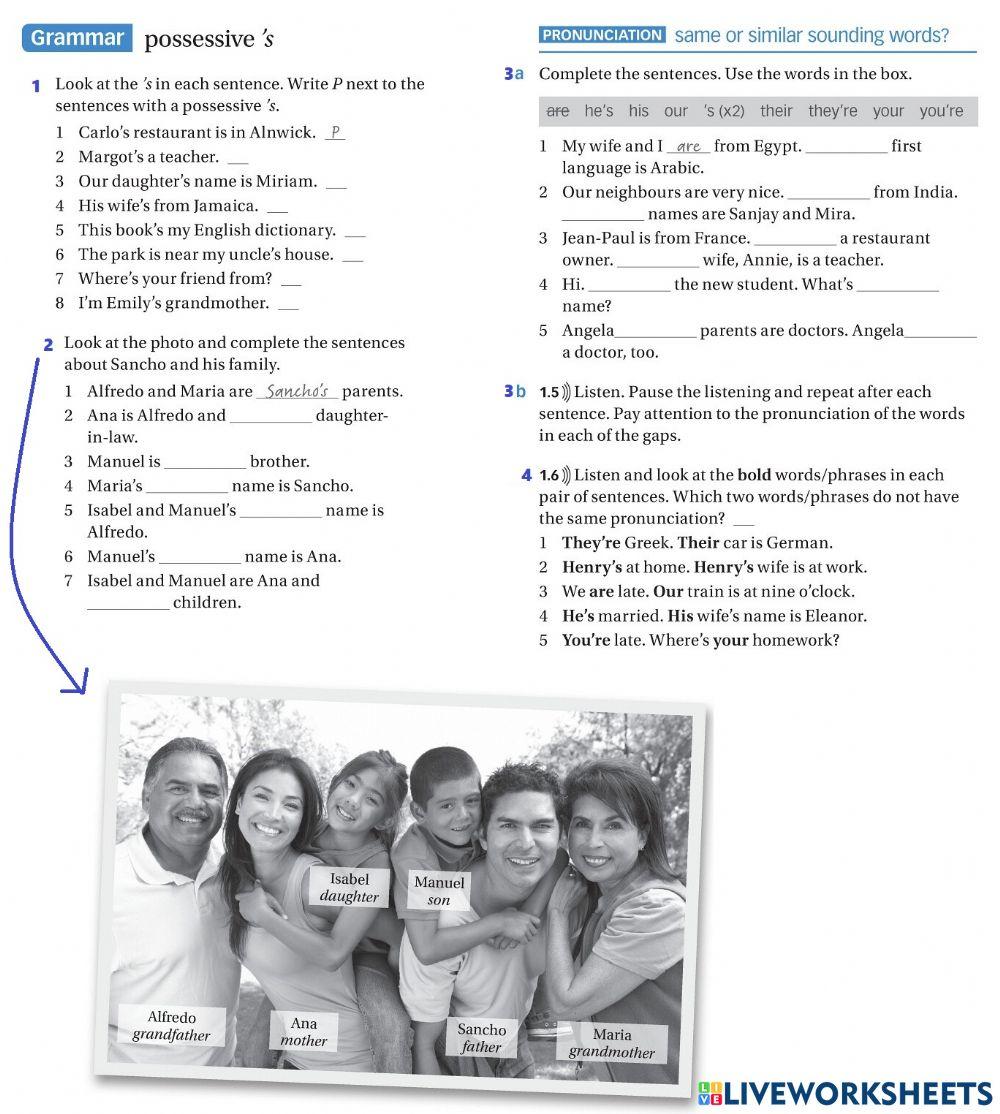 Possessive 's and possessive determiners