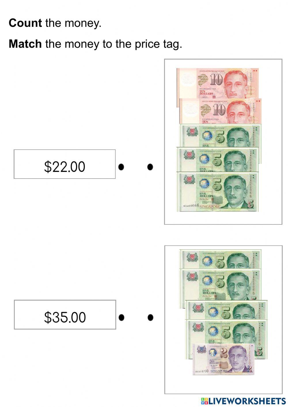 Counting Money Up to -50