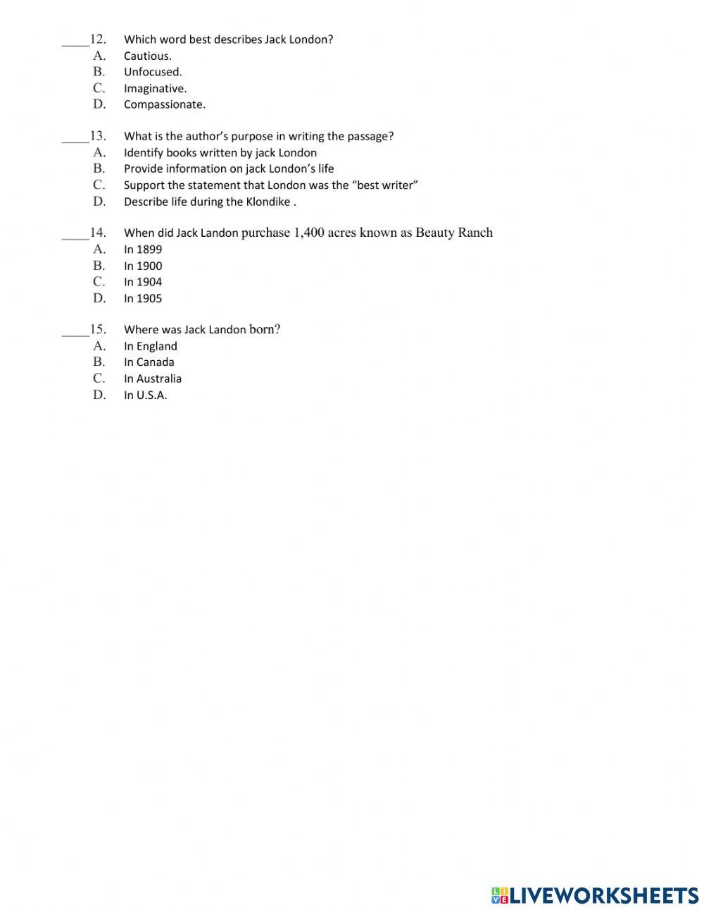 9 Literature Diagnostic Test