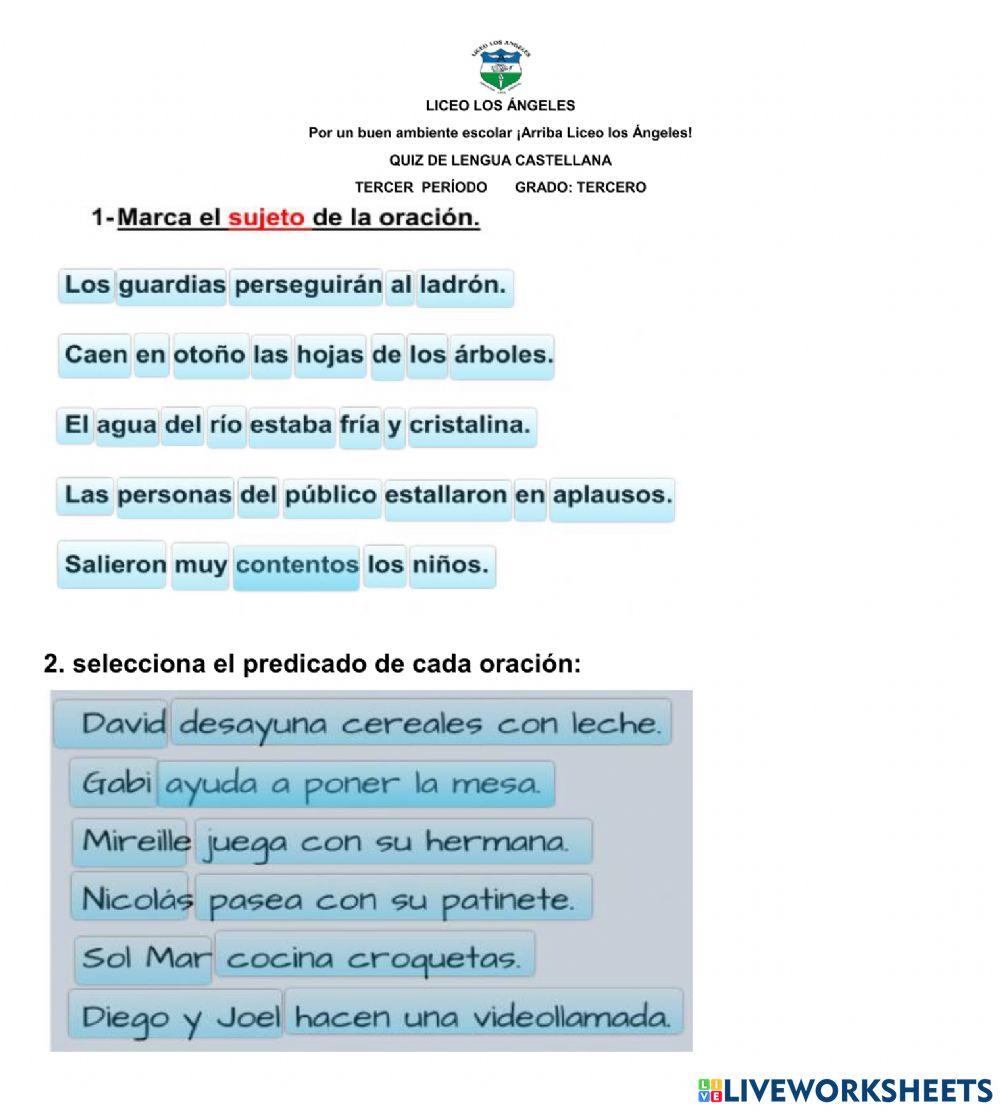 Quiz de lengua castellana