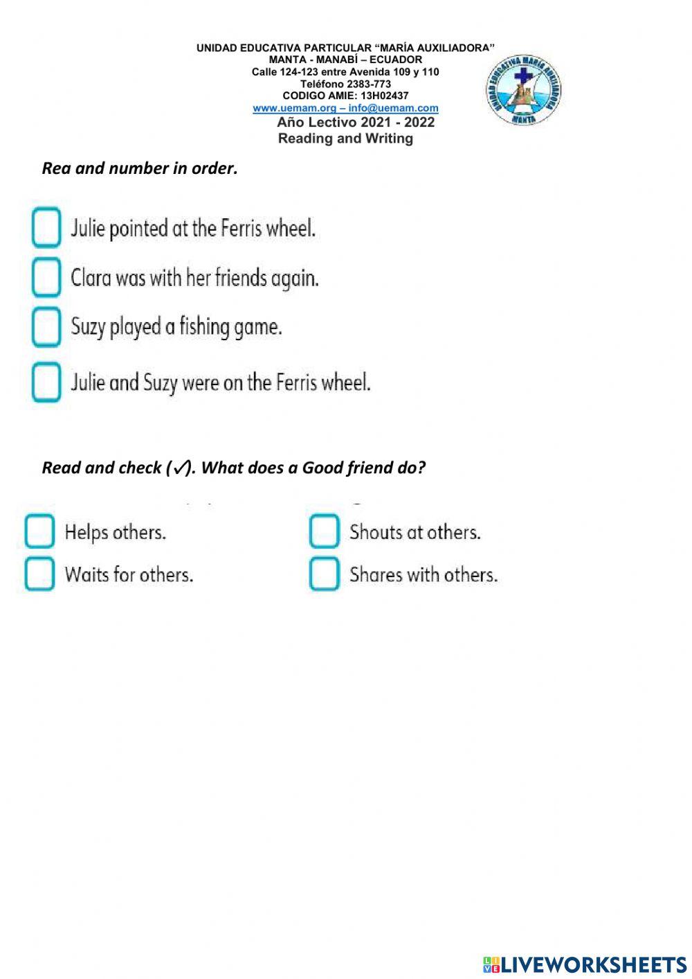 Reading unit 3 shareville
