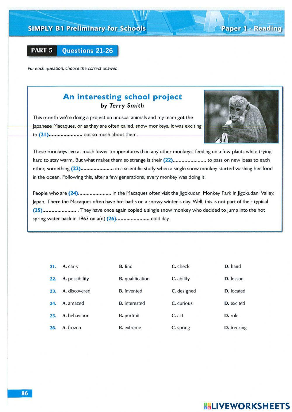 7A Test5 Reading p85-86