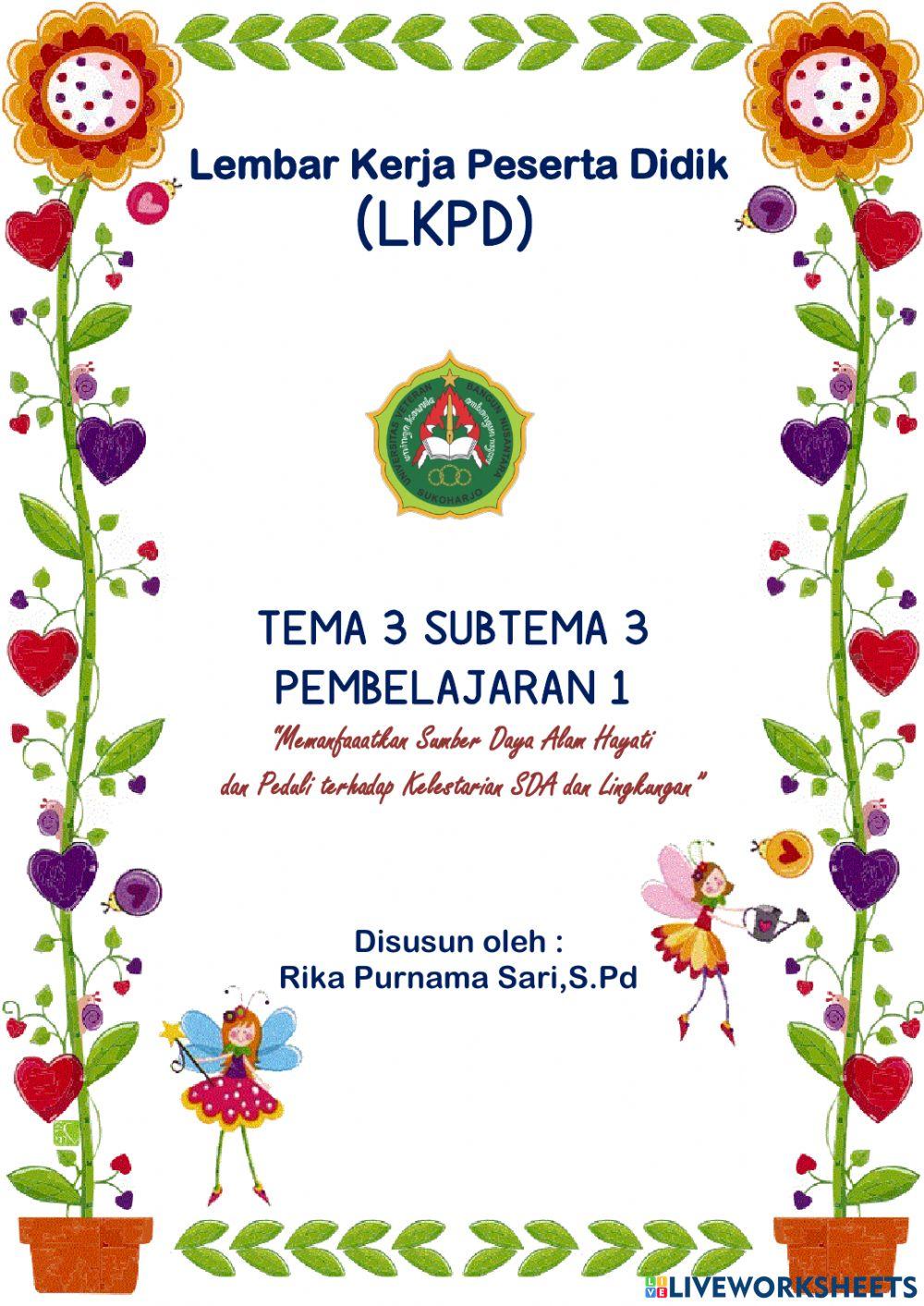 LKPD Kelas 4 Tema 3 ST 3 PB 1