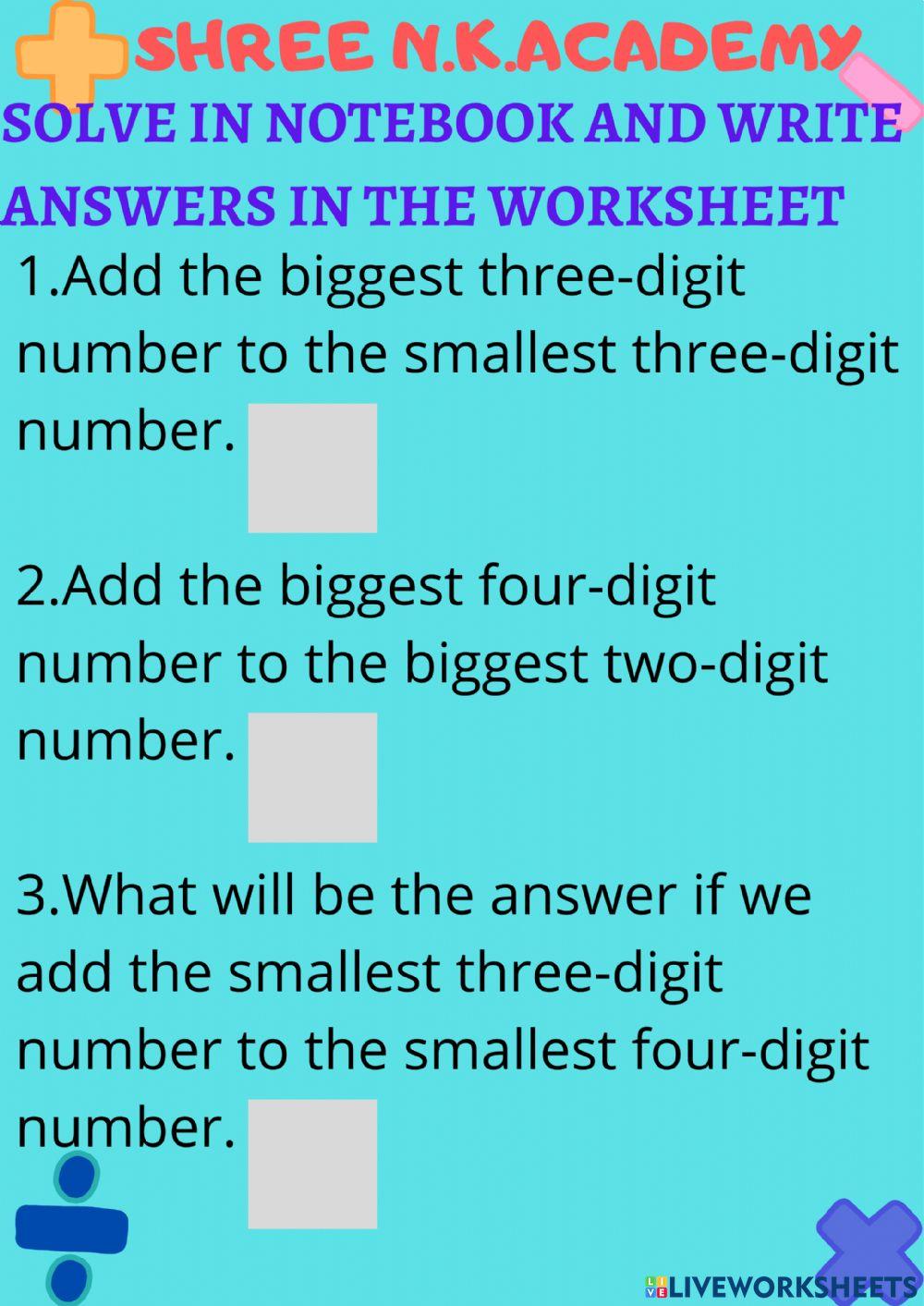Maths numbers