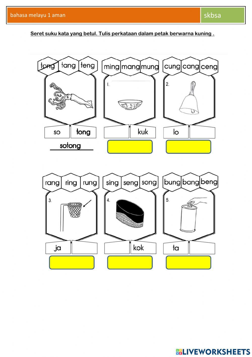 Bahasa melayu tahun 1