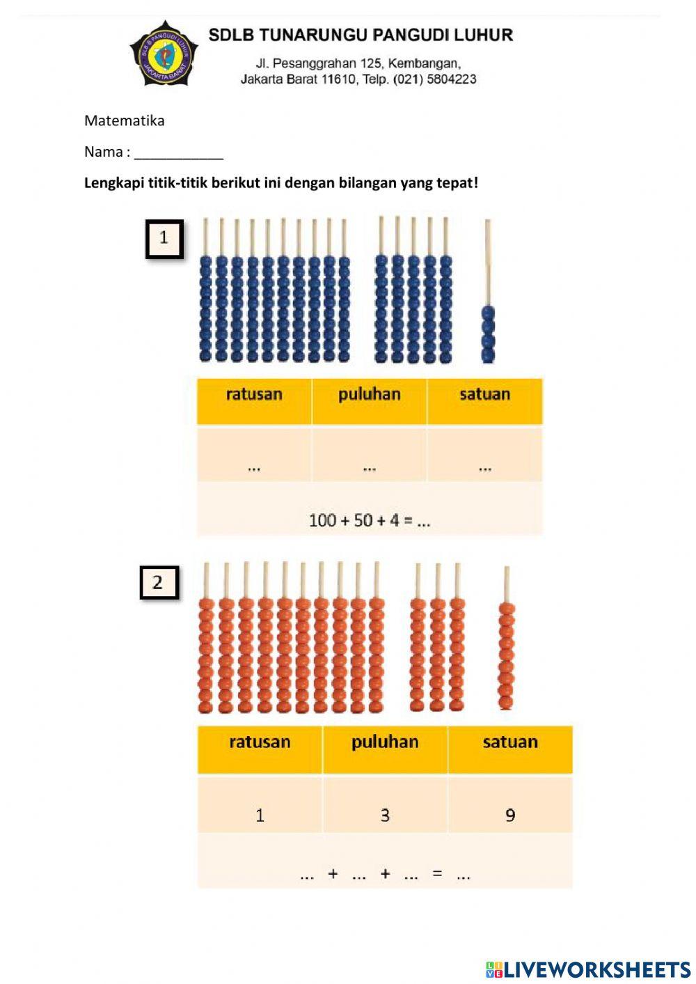 Latihan Nilai Tempat