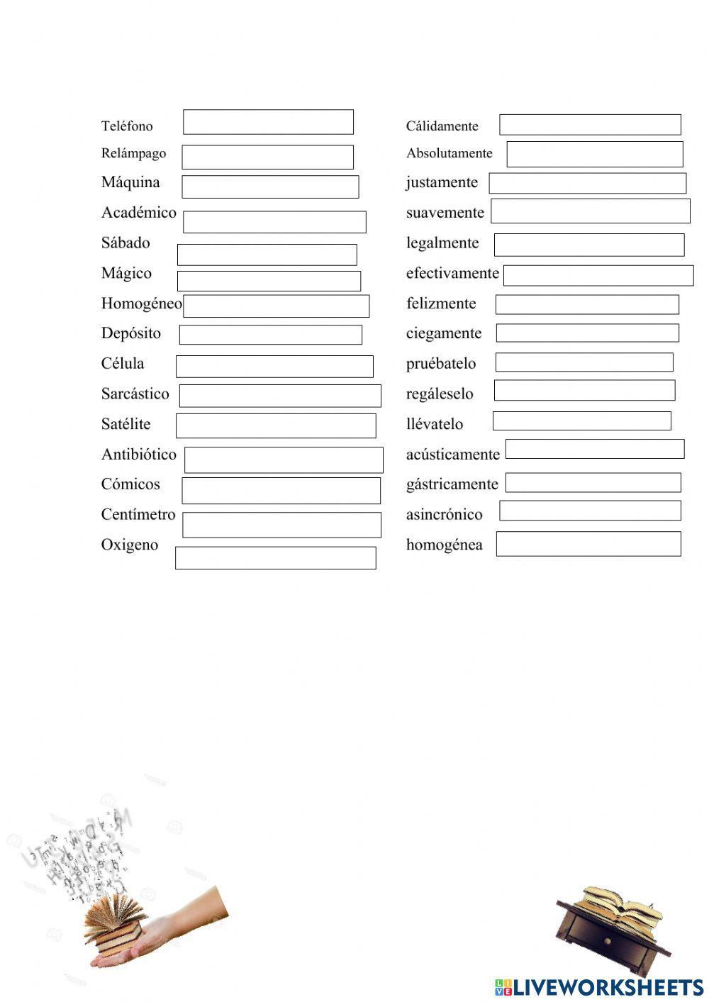 Ortografía: acentuación de palabras