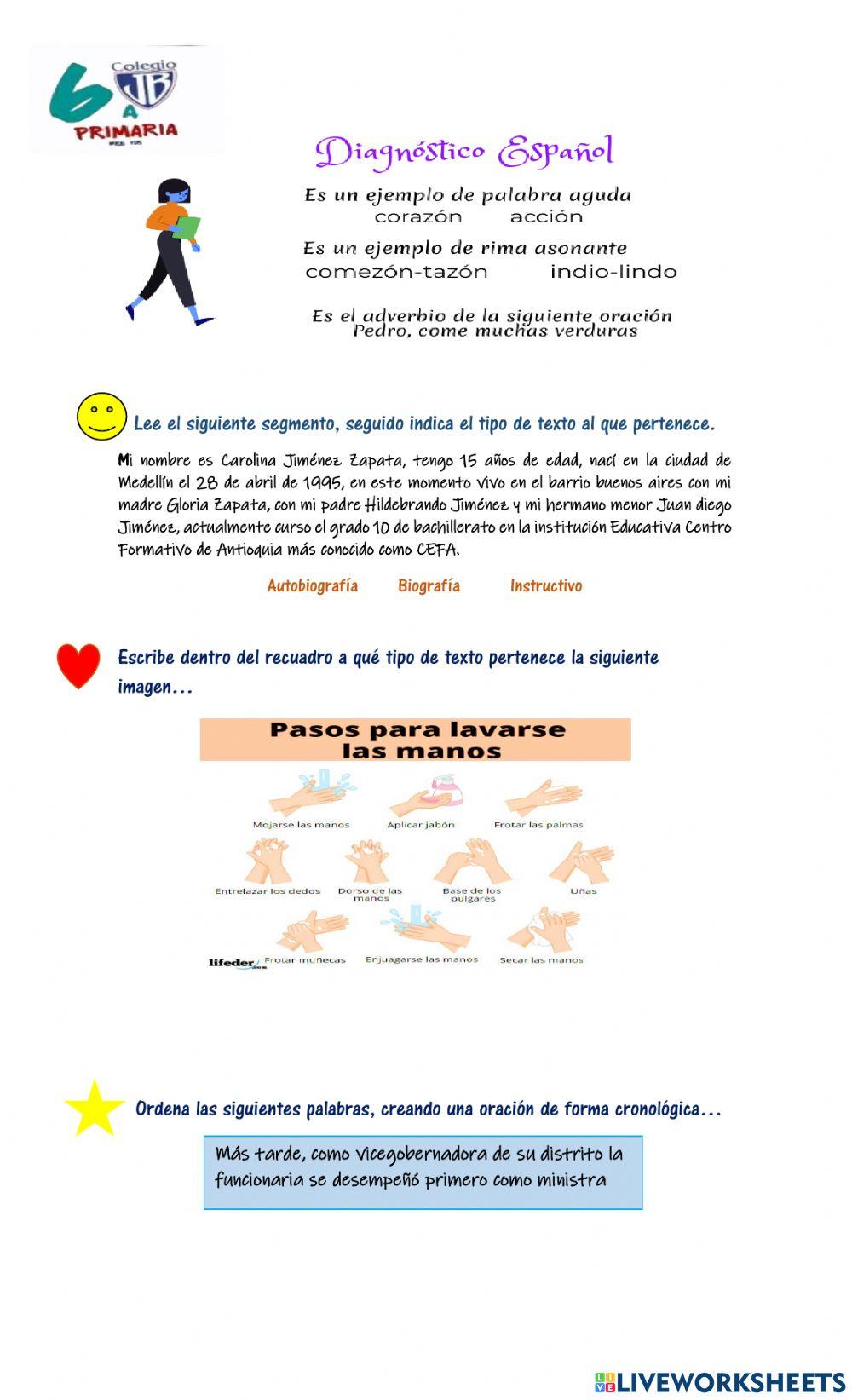 Examen dianóstico español