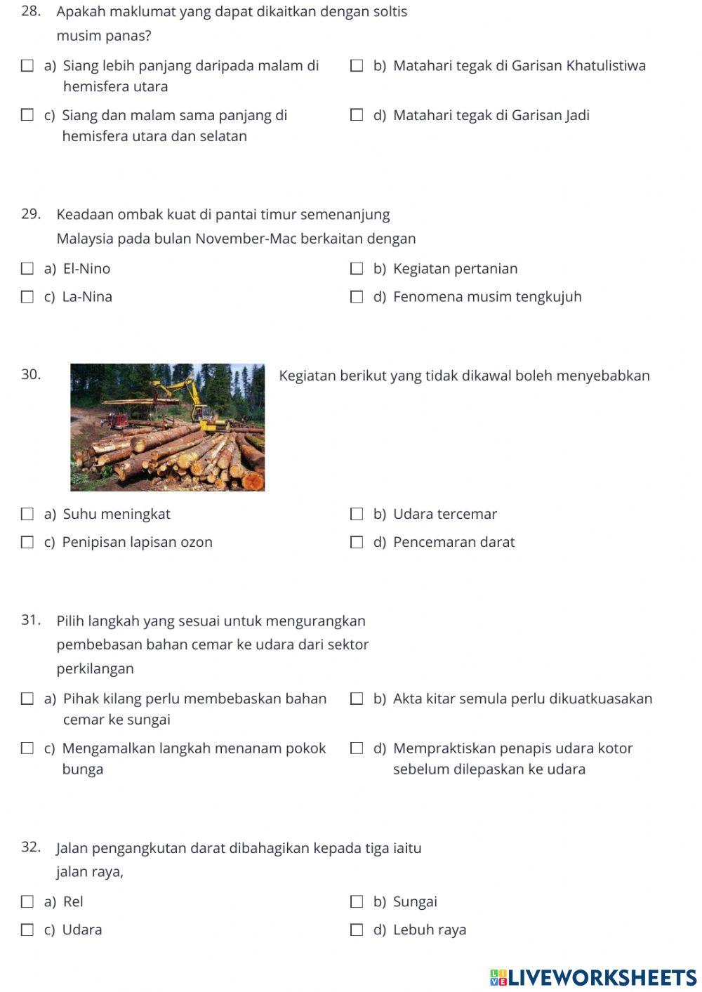 Ujian geografi tingkatan 2