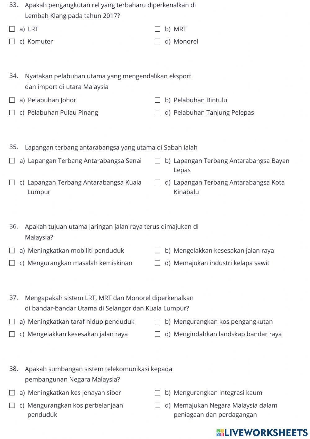 Ujian geografi tingkatan 2