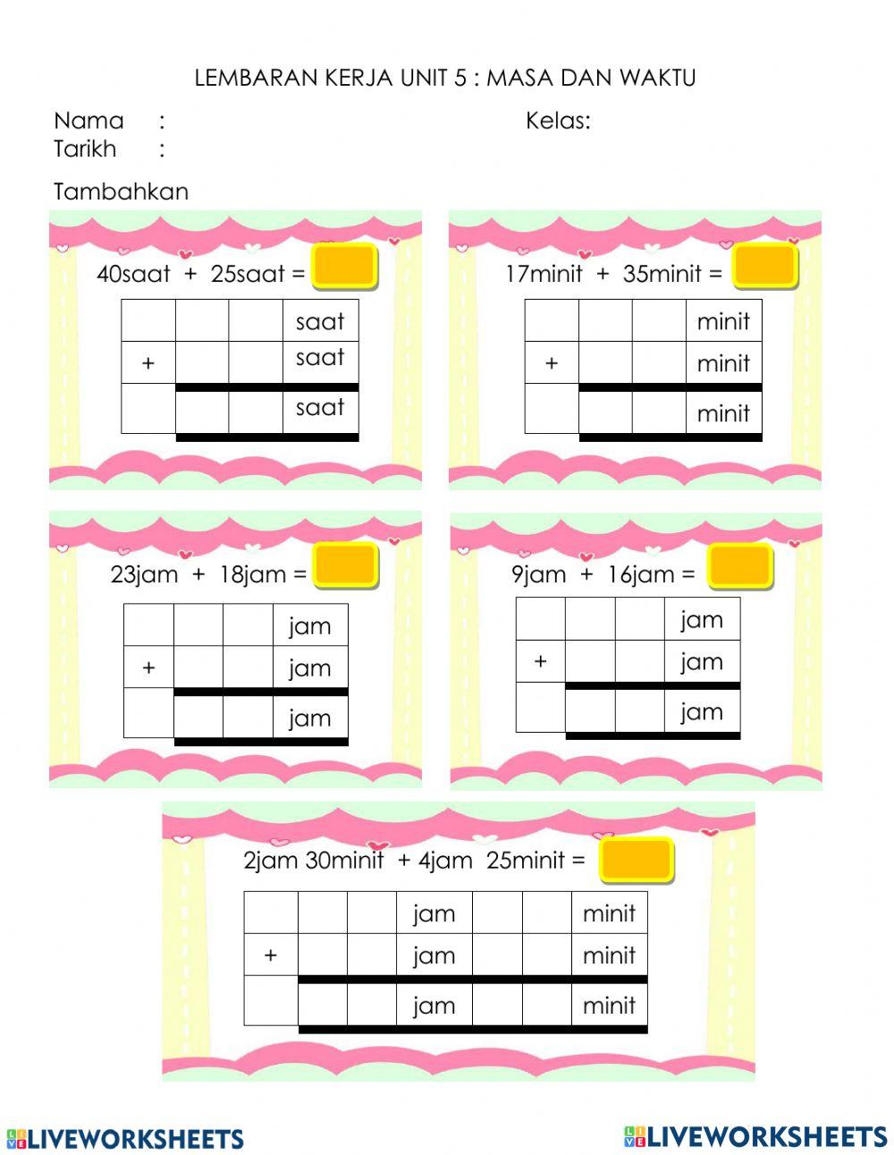 Tambah masa dan waktu