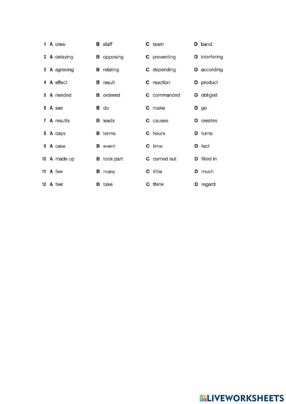 Use of English part 1 - Test 8-11