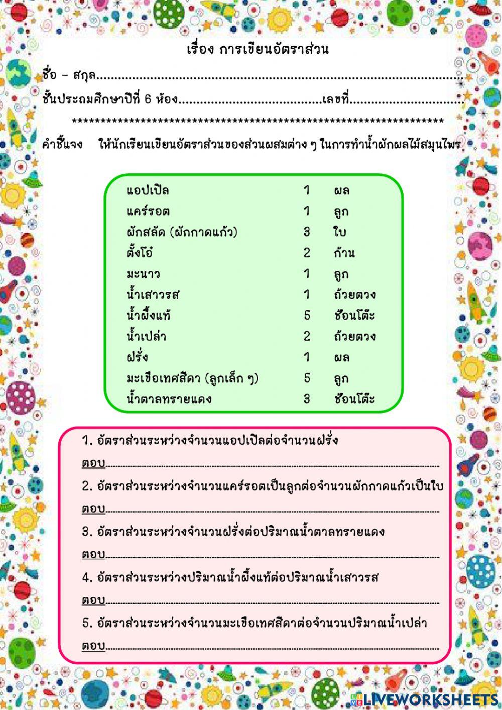 อัตราส่วน